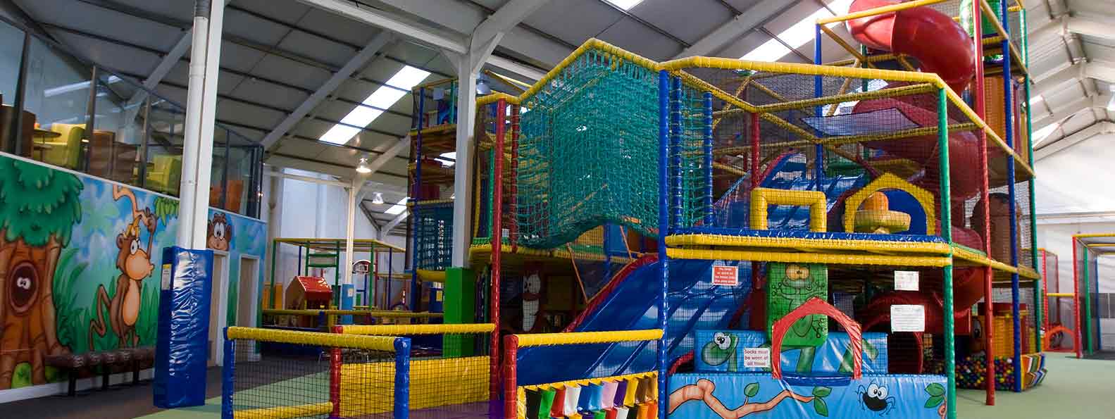The colourful indoor soft play centre at Monkey Maze